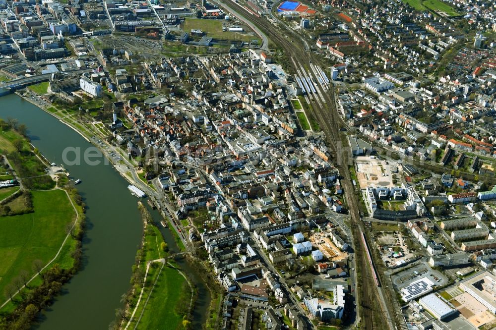 Frankfurt am Main from above - District in the city in the district Hoechst in Frankfurt in the state Hesse, Germany