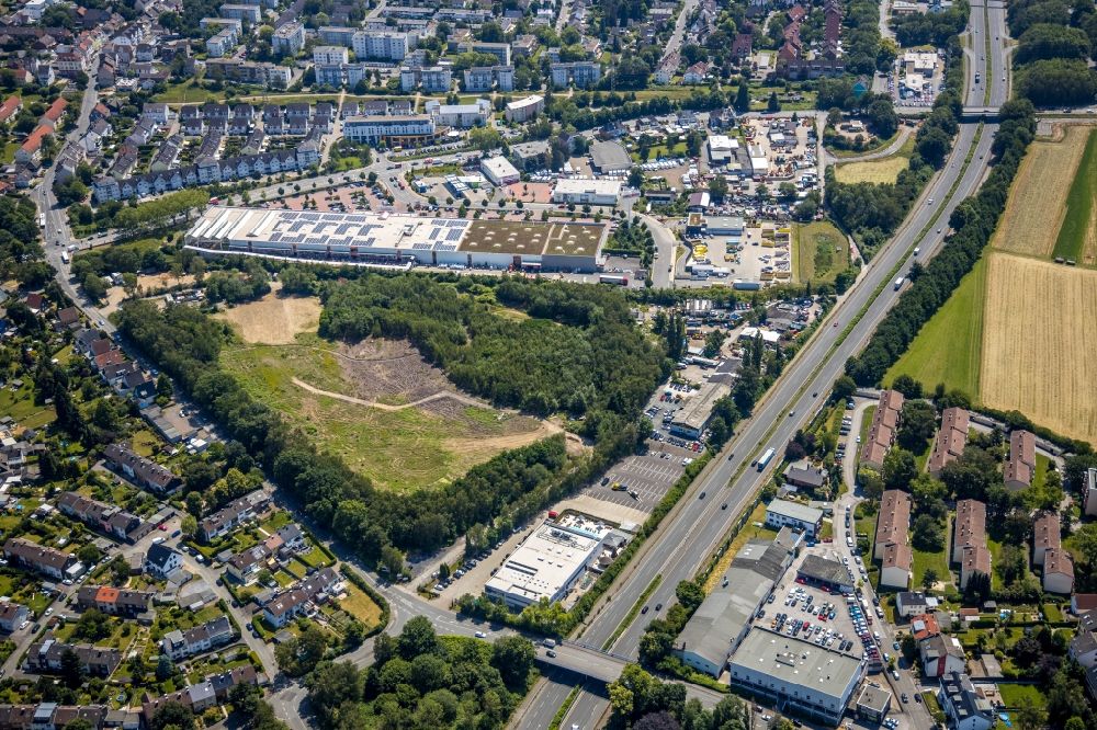 Dortmund from above - District along the federal street 54 in the city in the district Pferdebachtal in Dortmund in the state North Rhine-Westphalia, Germany