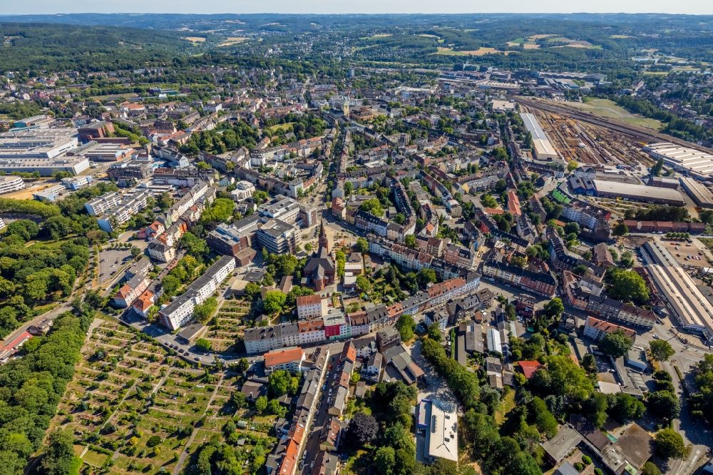 Aerial photograph Witten - District in the city in Witten in the state North Rhine-Westphalia, Germany
