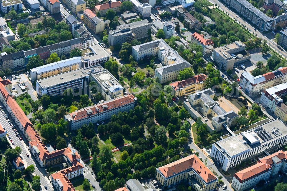 Aerial image Dresden - City view in the urban area in the district Friedrichstadt in Dresden in the state Saxony, Germany