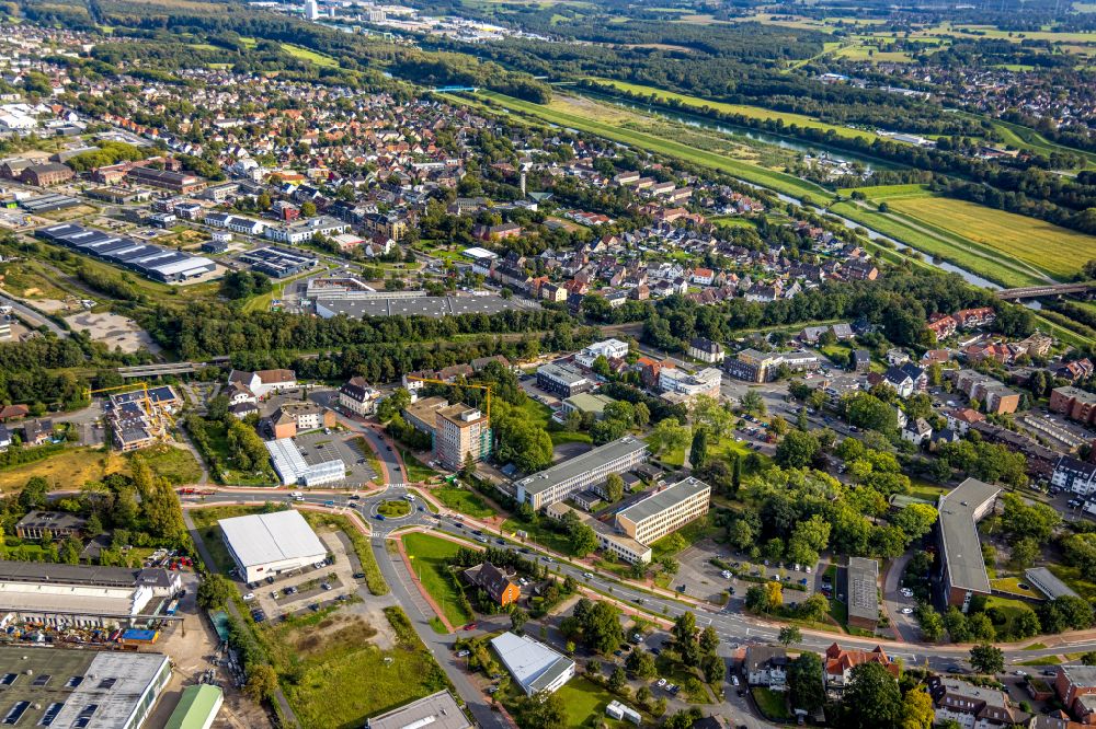Aerial image Dorsten - City view in the Hervest district in Dorsten in the Ruhr area in the state of North Rhine-Westphalia, Germany