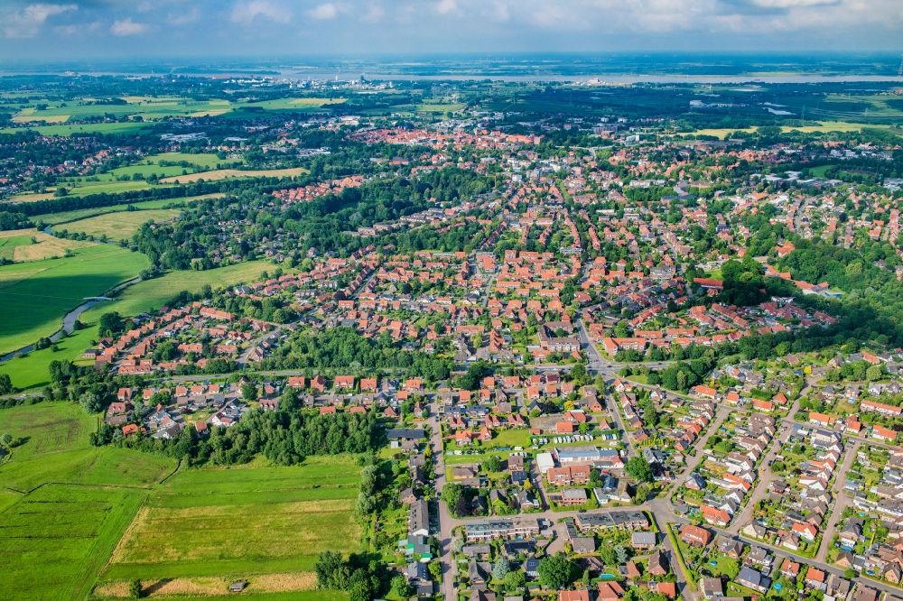 Aerial image Stade - Cityscape of the district Kopenkamp in Stade in the state Lower Saxony, Germany