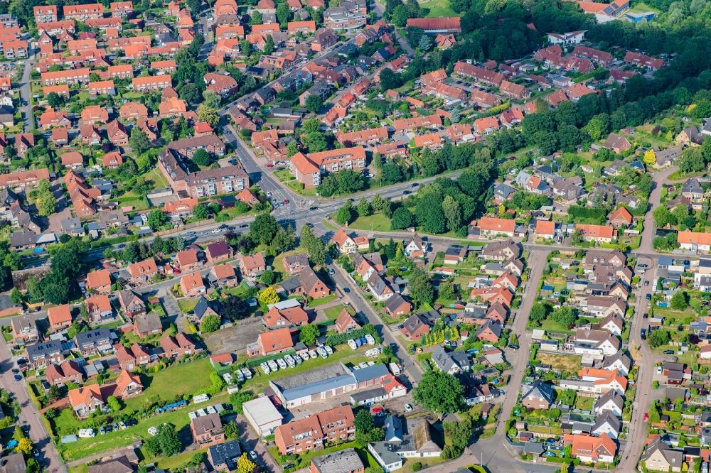 Aerial photograph Stade - Cityscape of the district Kopenkamp in Stade in the state Lower Saxony, Germany