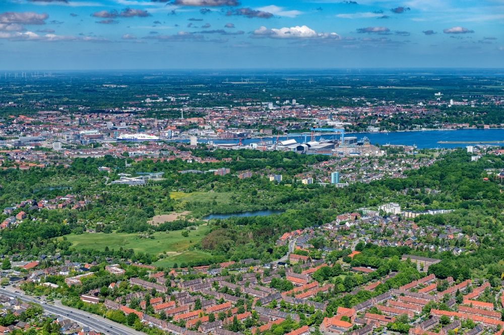 Kiel from above - Cityscape of the district Elmschenhagen in Kiel in the state Schleswig-Holstein, Germany