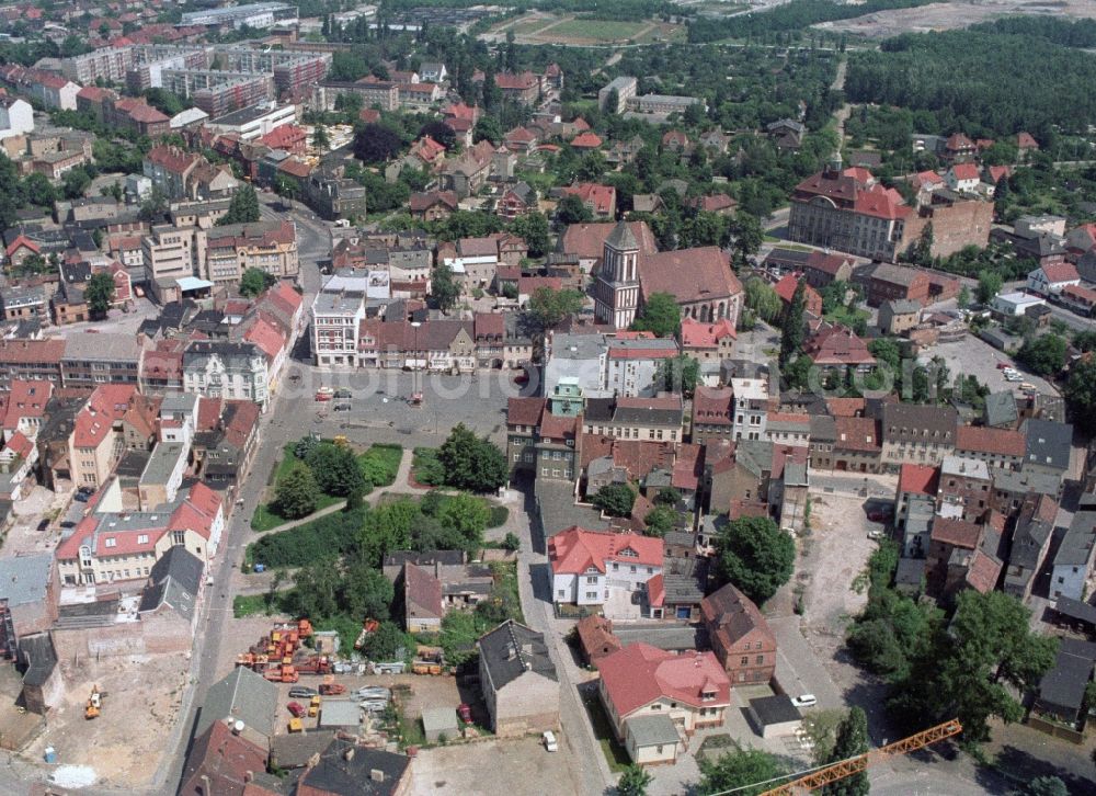 Senftenberg from above - City view from the town center and the city of Senftenberg in Brandenburg