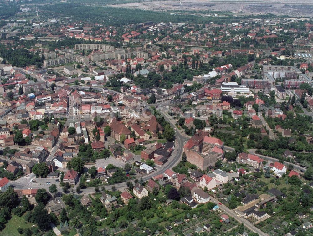 Senftenberg from the bird's eye view: City view from the town center and the city of Senftenberg in Brandenburg