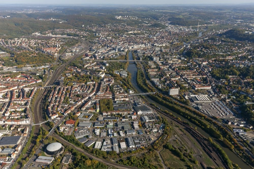 Aerial photograph Saarbrücken - City view of the city center and the city center of Saarbrücken in Saarland