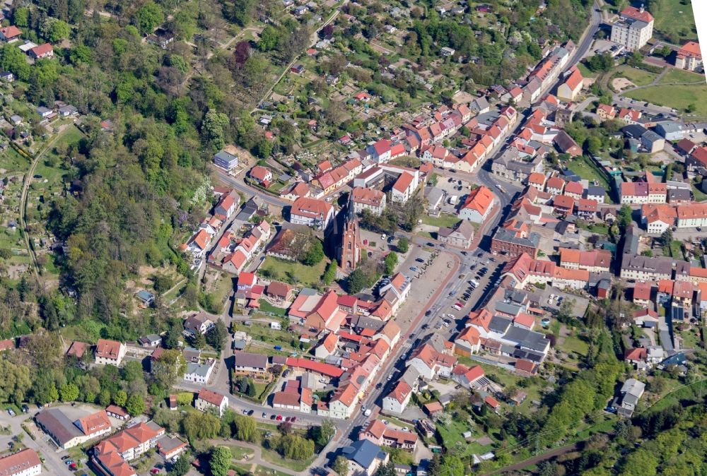 Burg Stargard from the bird's eye view: View of the town of Stargard in the state Mecklenburg - Western Pomerania