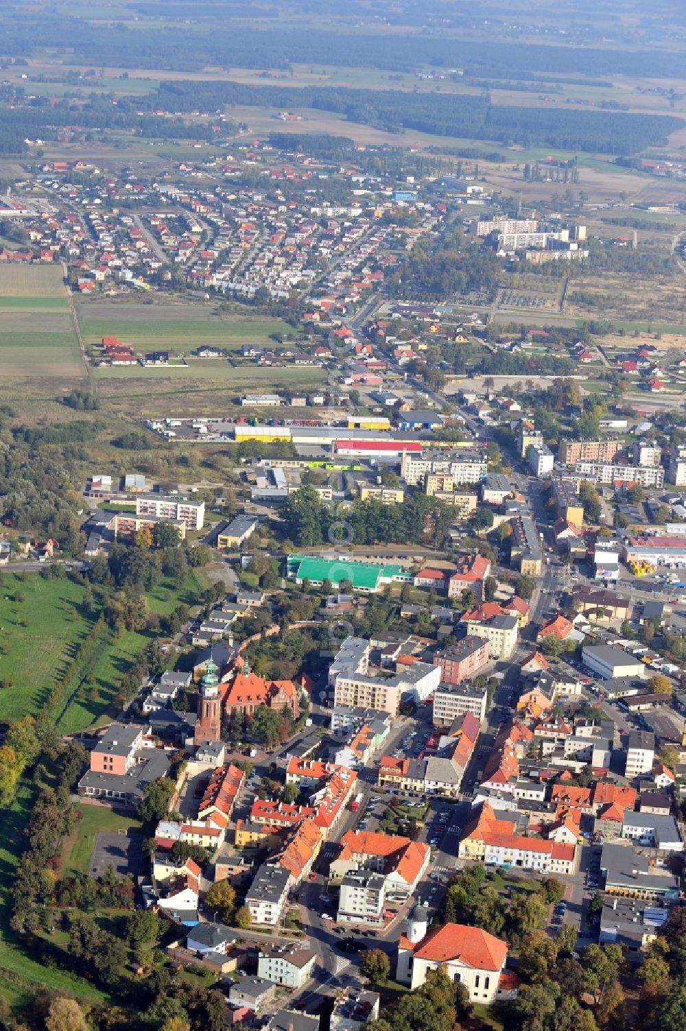 Aerial image Sycow - City view of Sycow in the Lower Silesia
