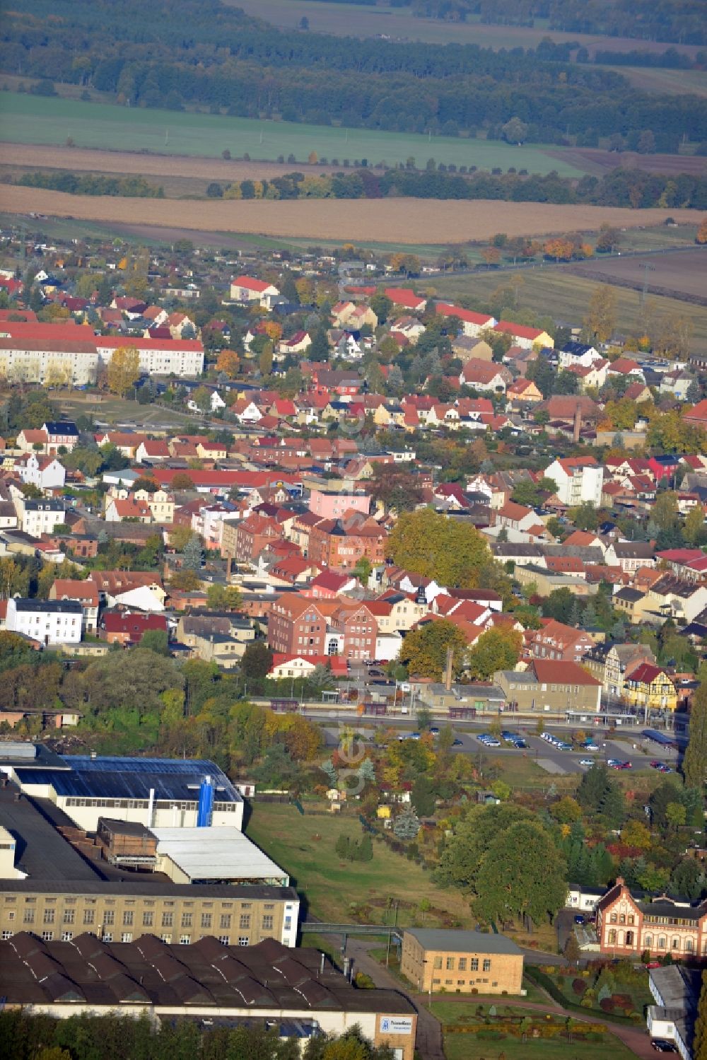 Tangerhütte from above - Cityscape of Tangerhütte in the state Saxony-Anhalt