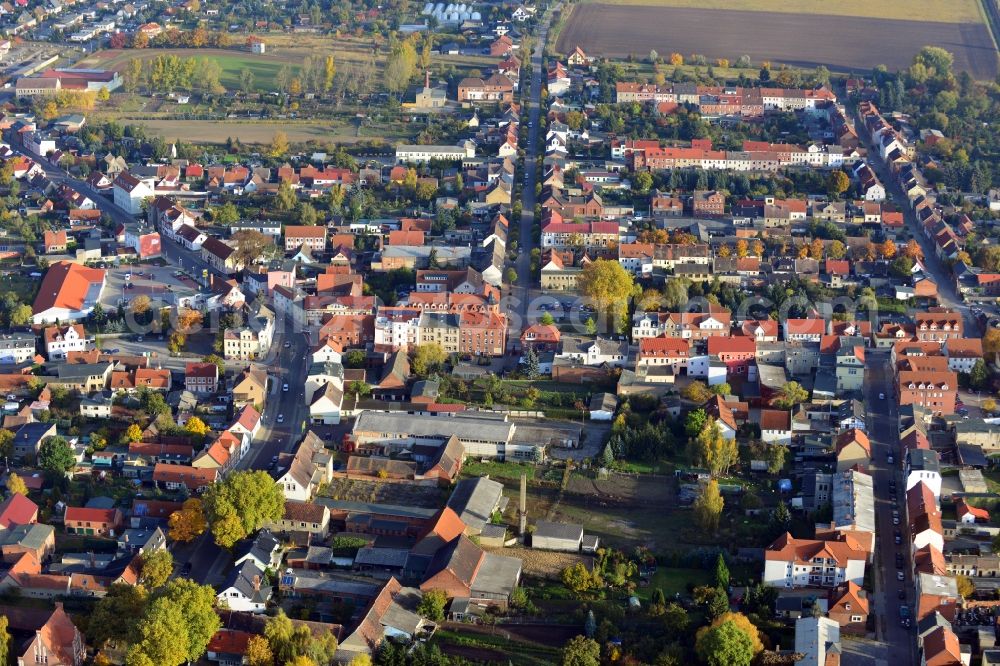 Tangerhütte from the bird's eye view: Cityscape of Tangerhütte in the state Saxony-Anhalt