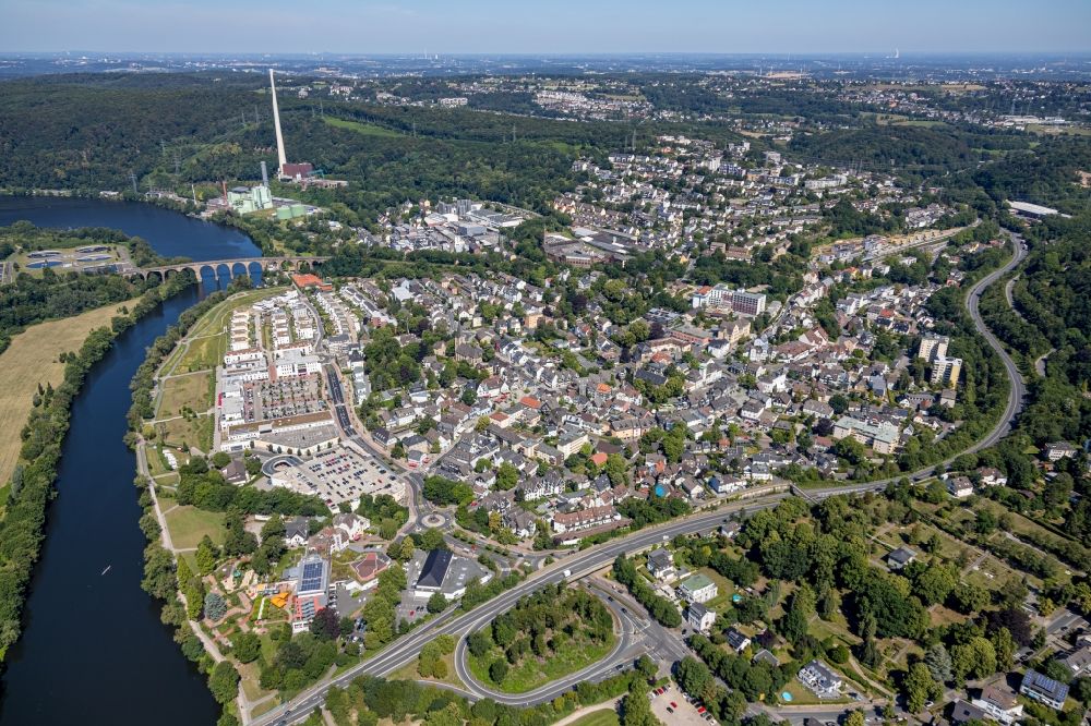 Aerial photograph Herdecke - City view on the river bank the Ruhr in Herdecke in the state North Rhine-Westphalia, Germany