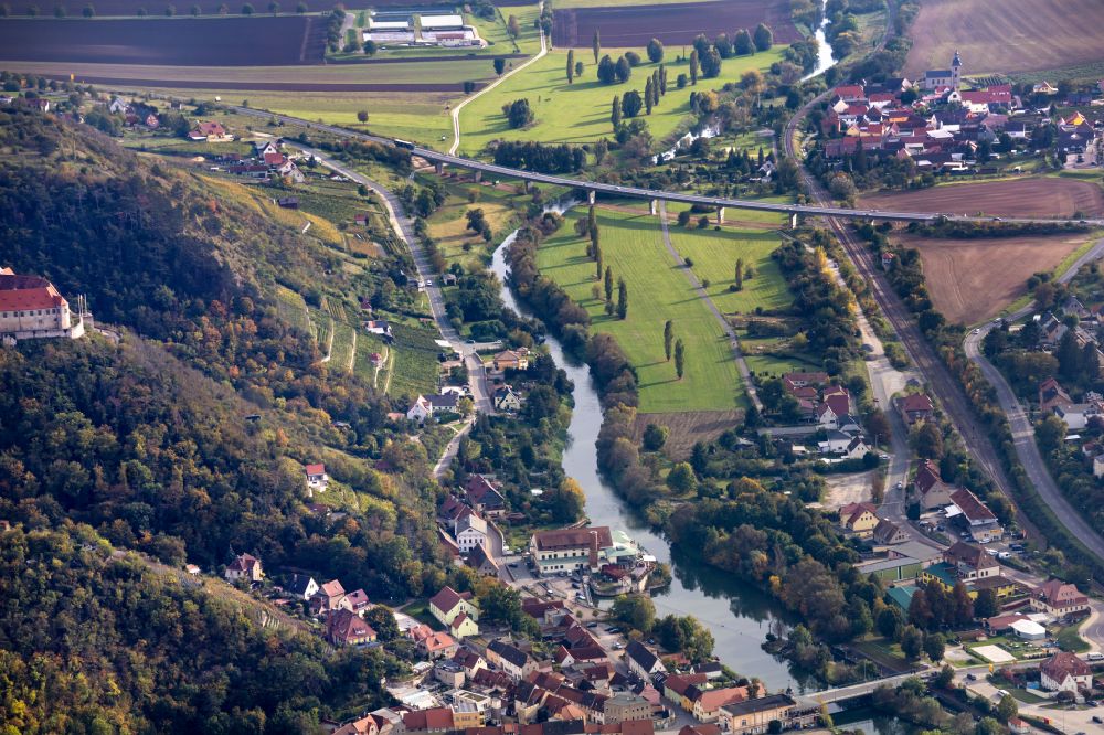 Aerial photograph Freyburg (Unstrut) - City view on the river bank of Unstrut in Freyburg (Unstrut) in the state Saxony-Anhalt, Germany