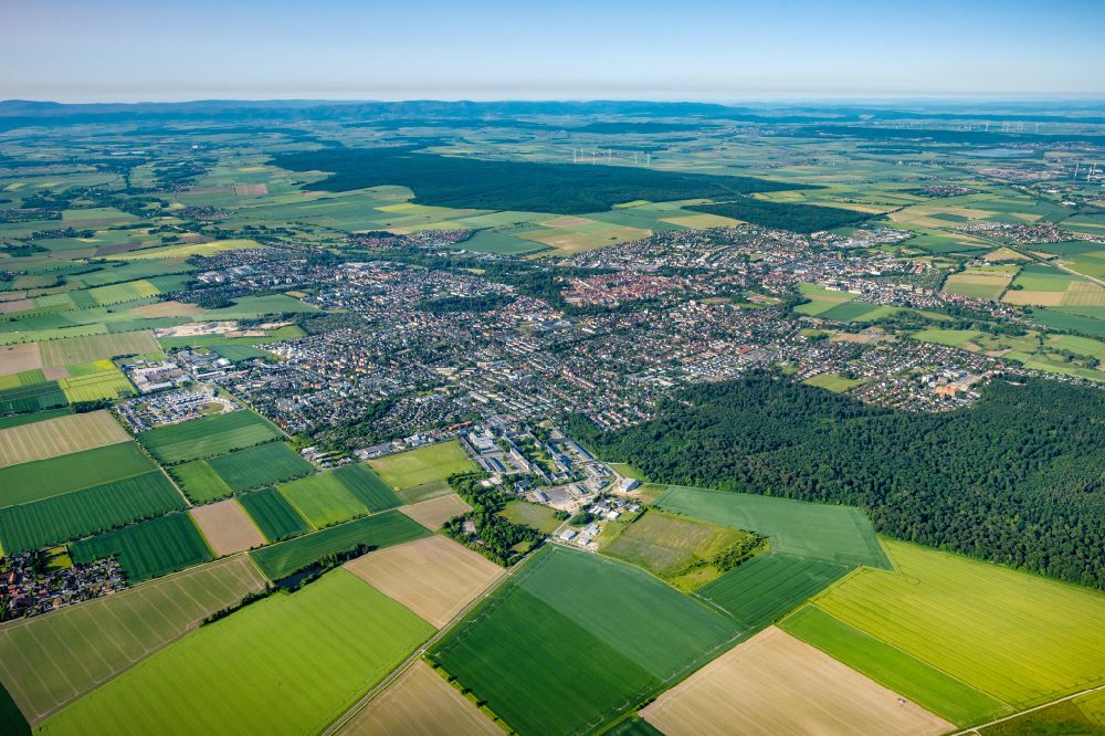 Wolfenbüttel from the bird's eye view: City view in Wolfenbuettel in the state Lower Saxony, Germany