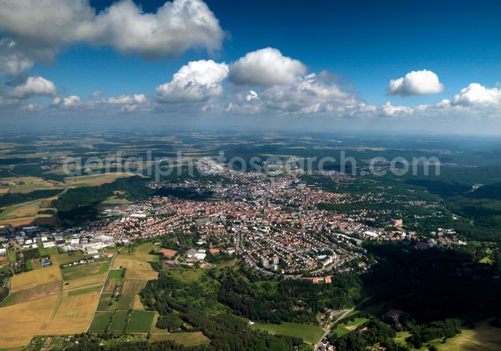 Pirmasens from above - City view from the center of the city of Pirmasens in the state of Rhineland-Palatinate
