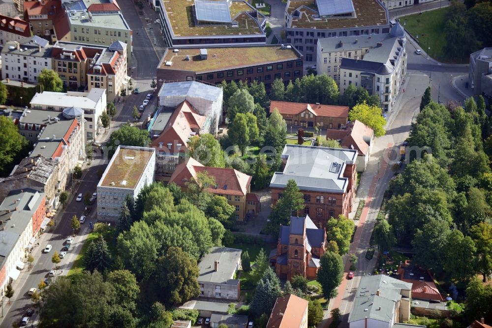 Eberswalde from above - City campus of the University for Sustainable Development in Eberswalde in the state Brandenburg. The University for Sustainable Development Eberswalde was founded in 1830 as Higher forest institute in Eberswalde