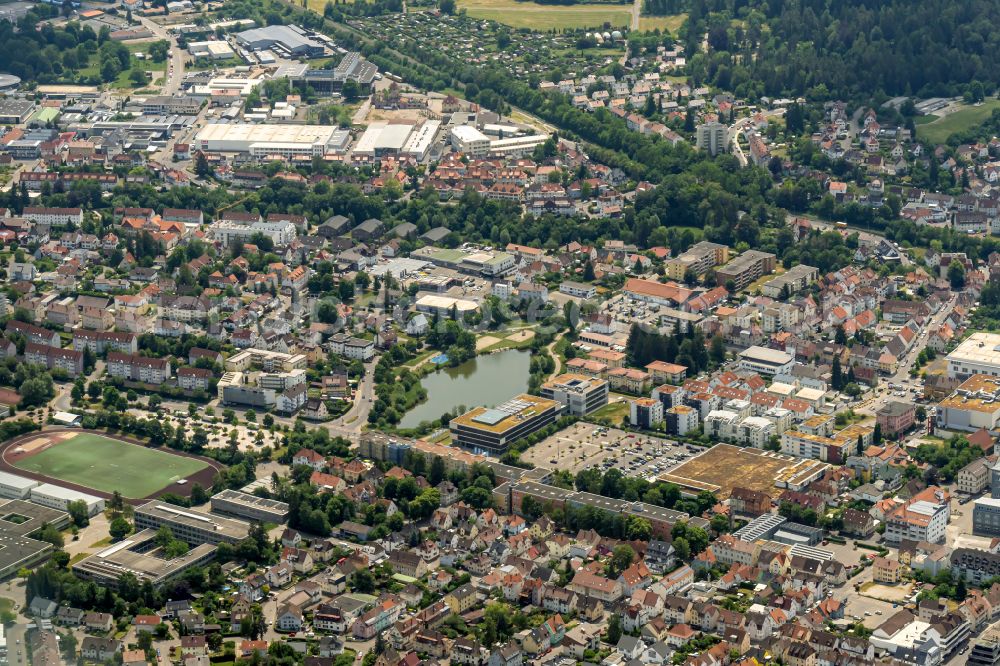 Aerial photograph Schwenningen - City area with outside districts and inner city area in Schwenningen in the state Baden-Wuerttemberg, Germany