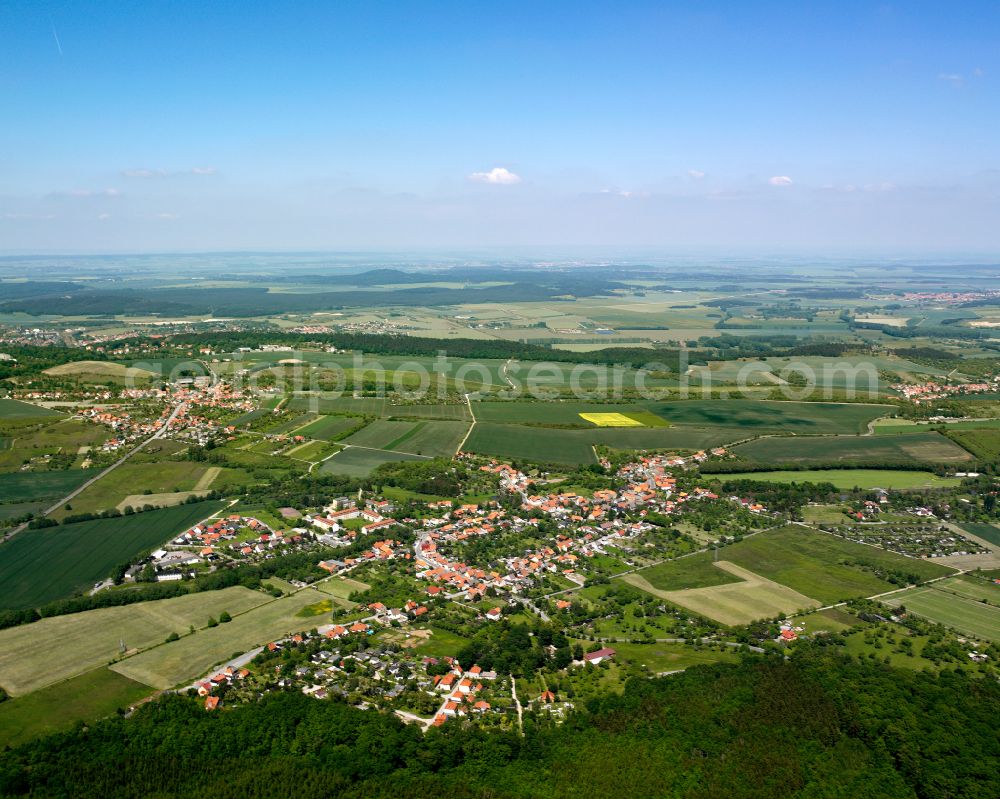 Aerial photograph Wienrode - Urban area with outskirts and inner city area on the edge of agricultural fields and arable land in Wienrode in the state Saxony-Anhalt, Germany