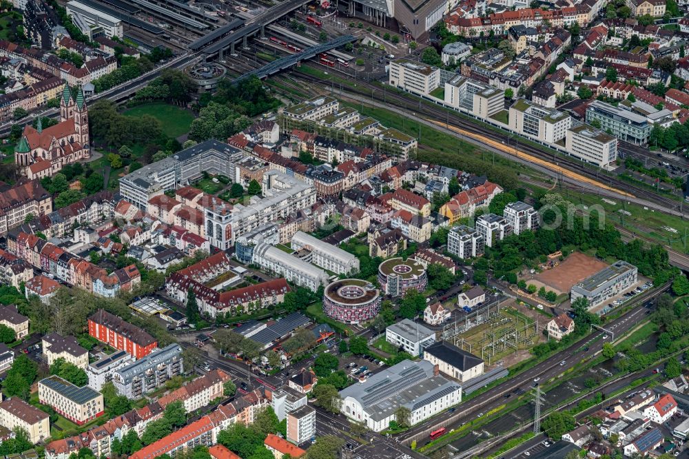 Aerial image Stühlinger - The district in Stuehlinger in the state Baden-Wurttemberg, Germany