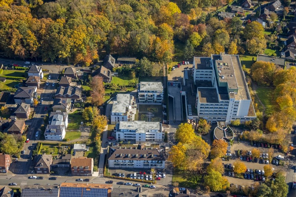 Aerial photograph Hamm - City Quarters Building Park-Quartier Hoevel next to the St. Josef-Krankenhaus on Hohenhoeveler Strasse in the district Bockum-Hoevel in Hamm in the state North Rhine-Westphalia, Germany