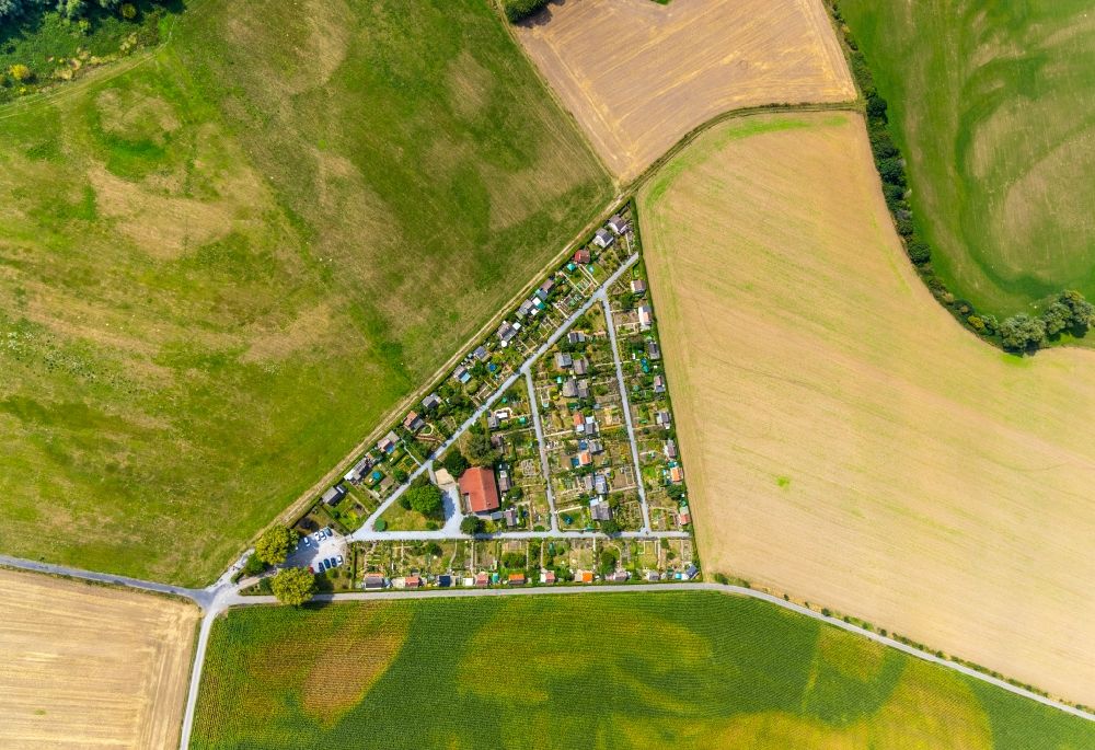 Alstedde from above - Outskirts residential in triangular form in Alstedde in the state North Rhine-Westphalia, Germany