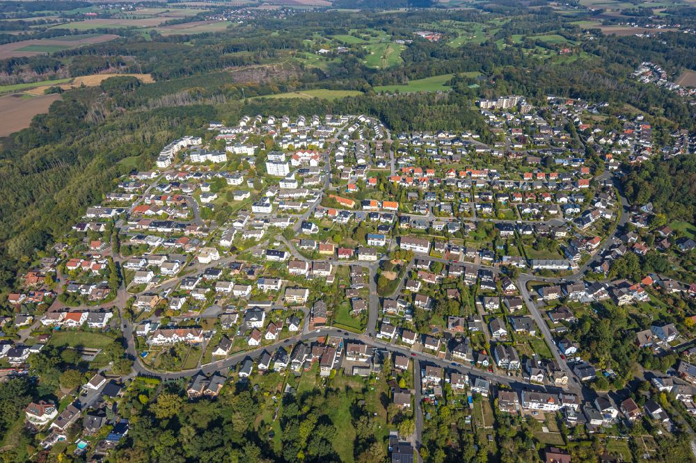 Aerial photograph Fröndenberg/Ruhr - Outskirts residential in Froendenberg/Ruhr in the state North Rhine-Westphalia, Germany