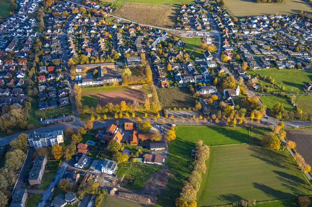 Hamm from above - Outskirts residential on street Brandheide in the district Norddinker in Hamm at Ruhrgebiet in the state North Rhine-Westphalia, Germany