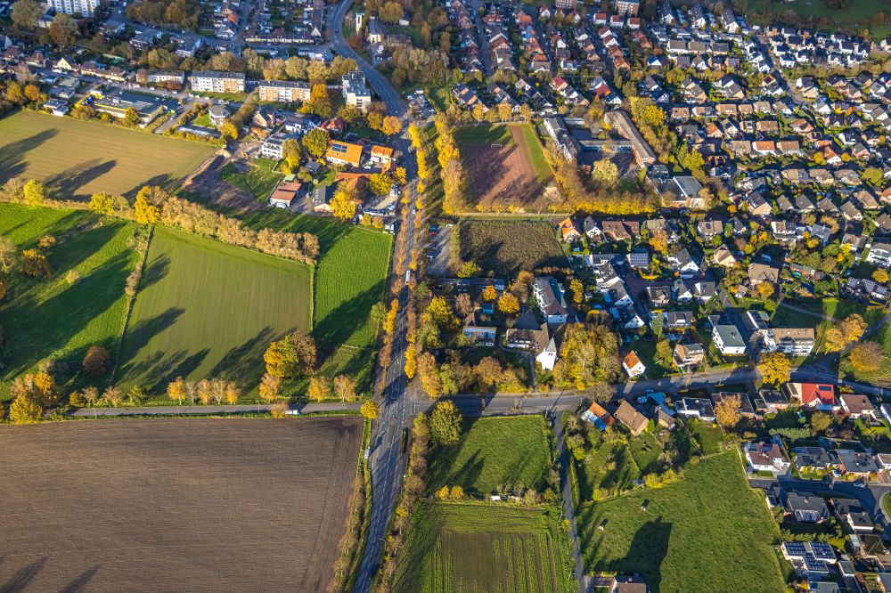 Hamm from the bird's eye view: Outskirts residential on street Brandheide in the district Norddinker in Hamm at Ruhrgebiet in the state North Rhine-Westphalia, Germany
