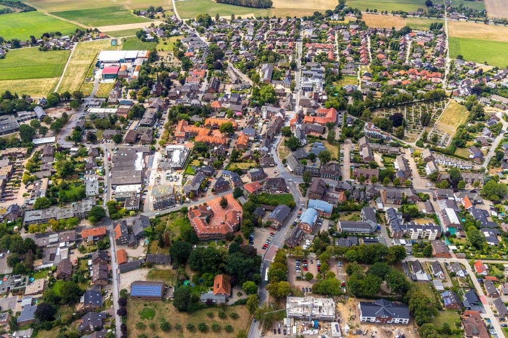 Hamminkeln from above - Outskirts residential in Hamminkeln in the state North Rhine-Westphalia, Germany