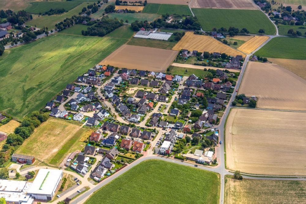 Hamminkeln from the bird's eye view: Outskirts residential in Hamminkeln in the state North Rhine-Westphalia, Germany