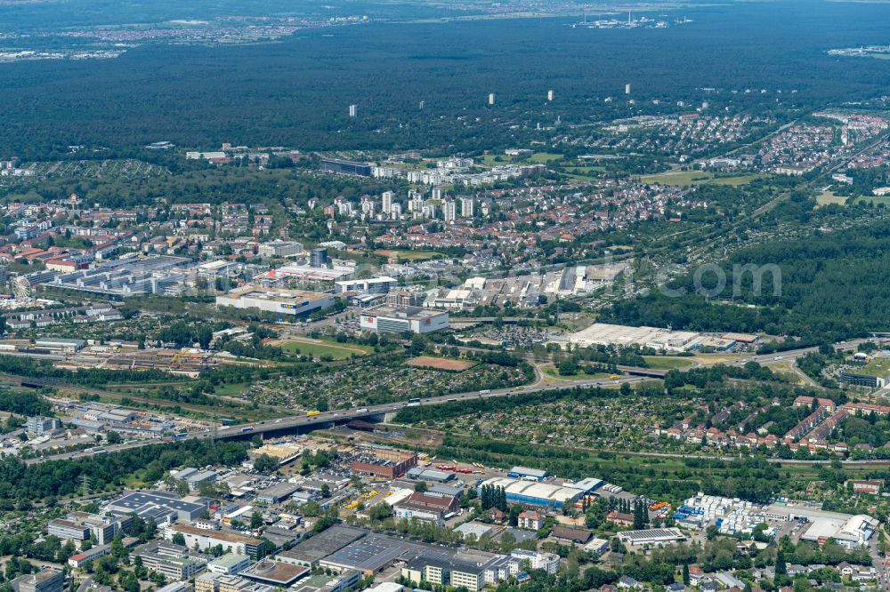 Aerial image Karlsruhe - Outskirts residential in Karlsruhe in the state Baden-Wuerttemberg, Germany