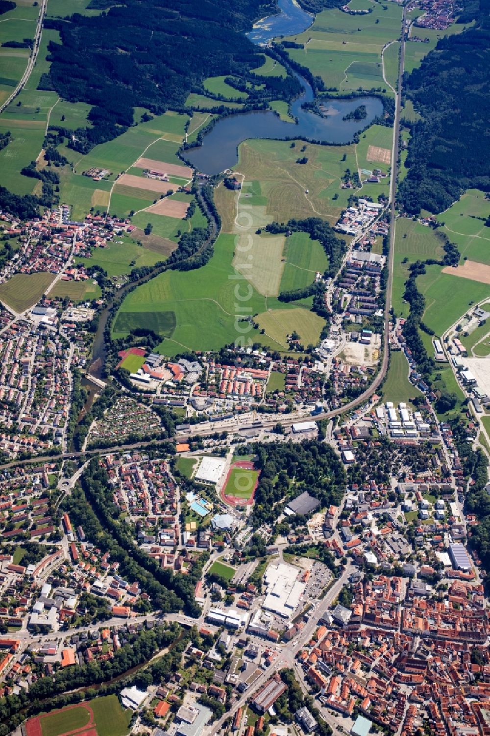 Kaufbeuren from the bird's eye view: Outskirts residential in Kaufbeuren in the state Bavaria, Germany