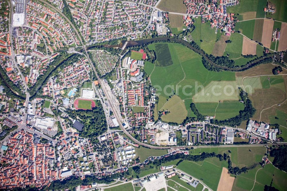 Kaufbeuren from the bird's eye view: Outskirts residential in Kaufbeuren in the state Bavaria, Germany