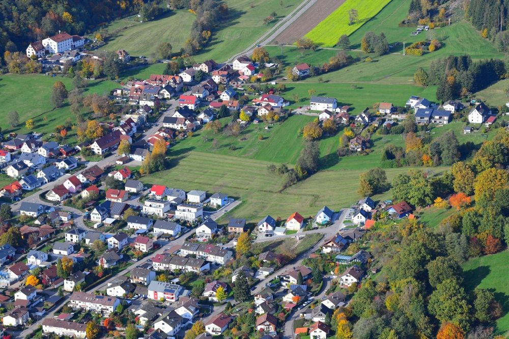 Aerial image Schopfheim - Outskirts residential in Langenau in the state Baden-Wuerttemberg, Germany