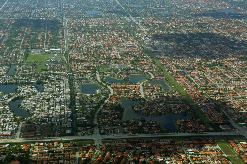 Aerial image Miami - Outskirts residential in Miami in Florida, USA