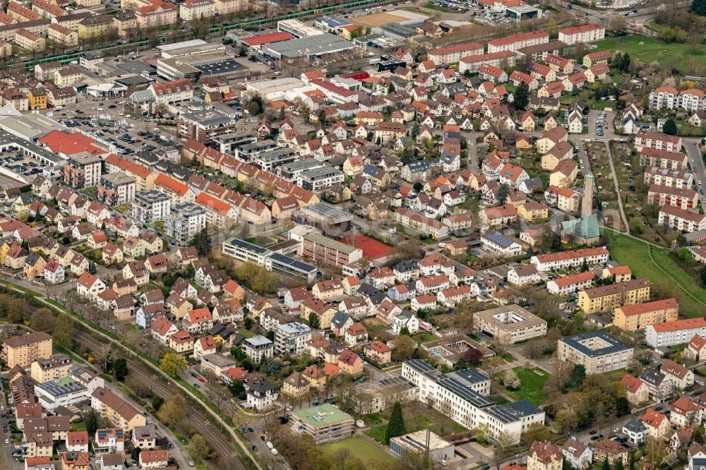 Aerial image Heilbronn - Outskirts residential in Norden in Heilbronn in the state Baden-Wuerttemberg, Germany