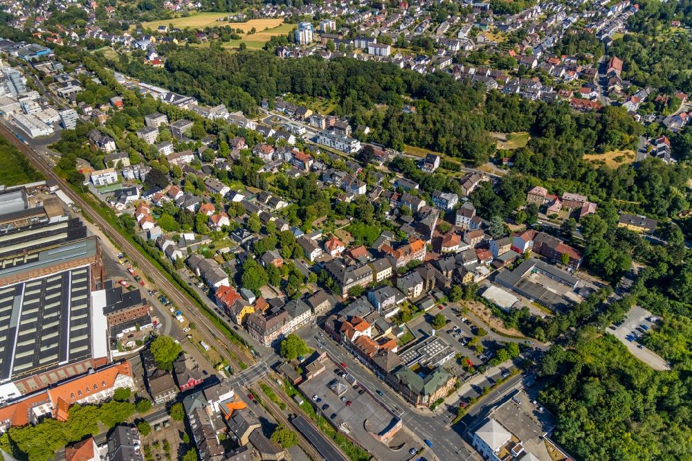 Aerial image Witten - Outskirts residential along the Friedrich-Ebert-Strasse in the district Annen in Witten in the state North Rhine-Westphalia, Germany
