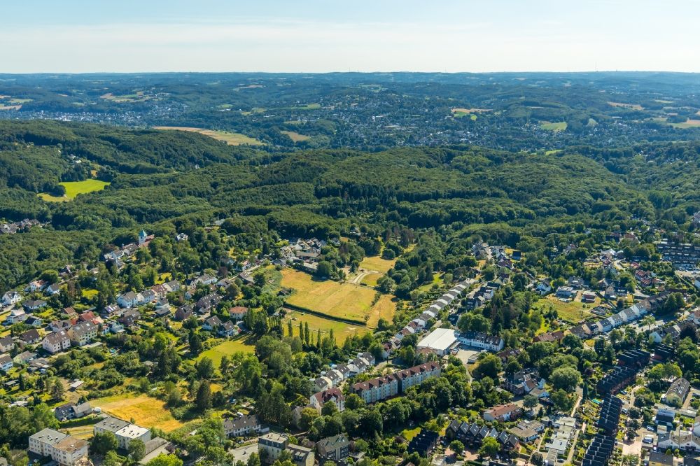 Witten from the bird's eye view: Outskirts residential in the district Annen in Witten in the state North Rhine-Westphalia, Germany