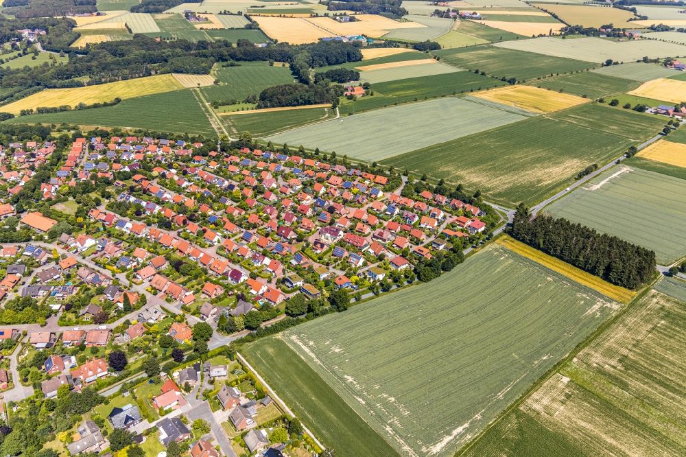 Billerbeck from above - Outskirts residential in the district Aulendorf in Billerbeck in the state North Rhine-Westphalia, Germany