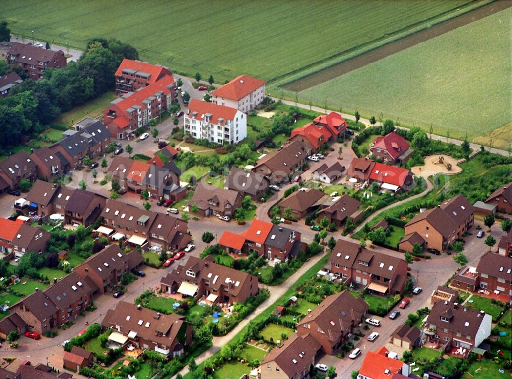 Hürth from above - Outskirts residential in the district Hermuelheim in Huerth in the state North Rhine-Westphalia, Germany