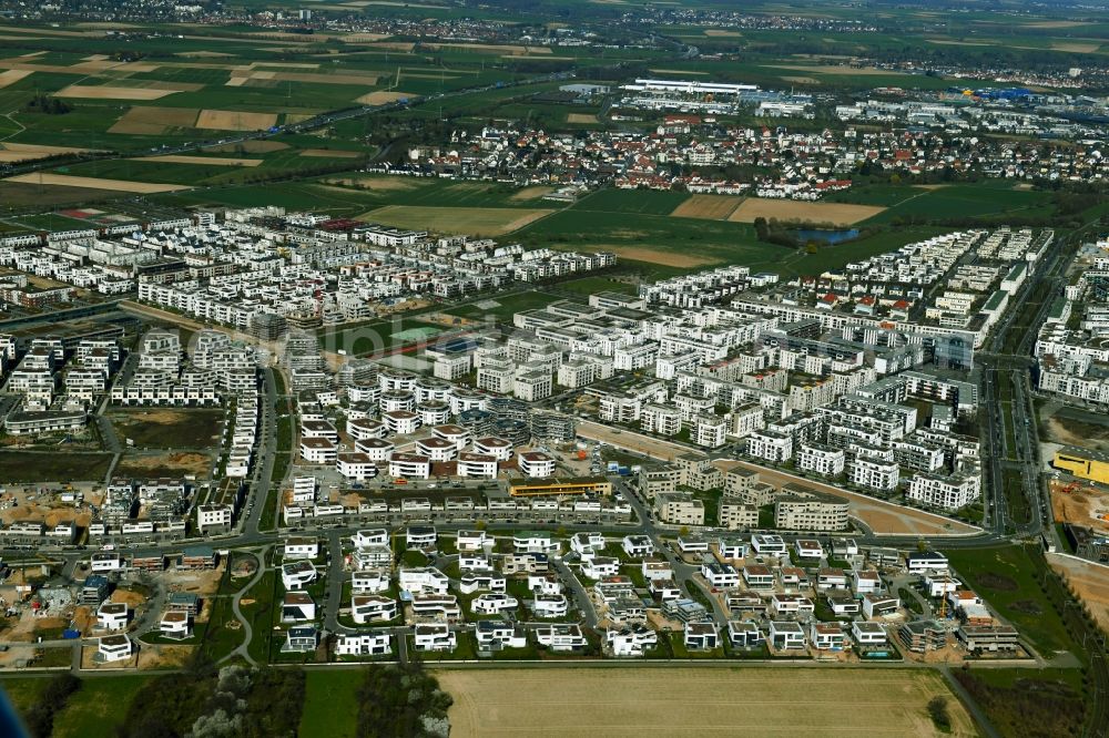 Aerial image Frankfurt am Main - Outskirts residential in the district Kalbach-Riedberg in Frankfurt in the state Hesse, Germany