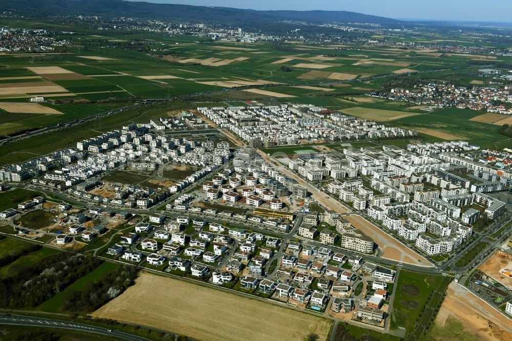 Frankfurt am Main from above - Outskirts residential in the district Kalbach-Riedberg in Frankfurt in the state Hesse, Germany