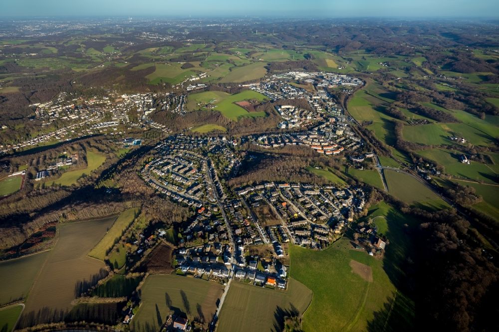 Aerial photograph Velbert - Outskirts residential in the district Neviges in Velbert in the state North Rhine-Westphalia, Germany