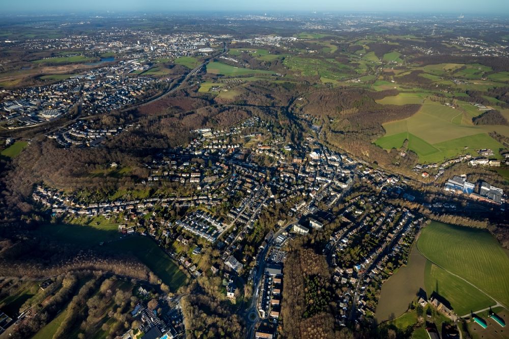 Velbert from the bird's eye view: Outskirts residential in the district Neviges in Velbert in the state North Rhine-Westphalia, Germany