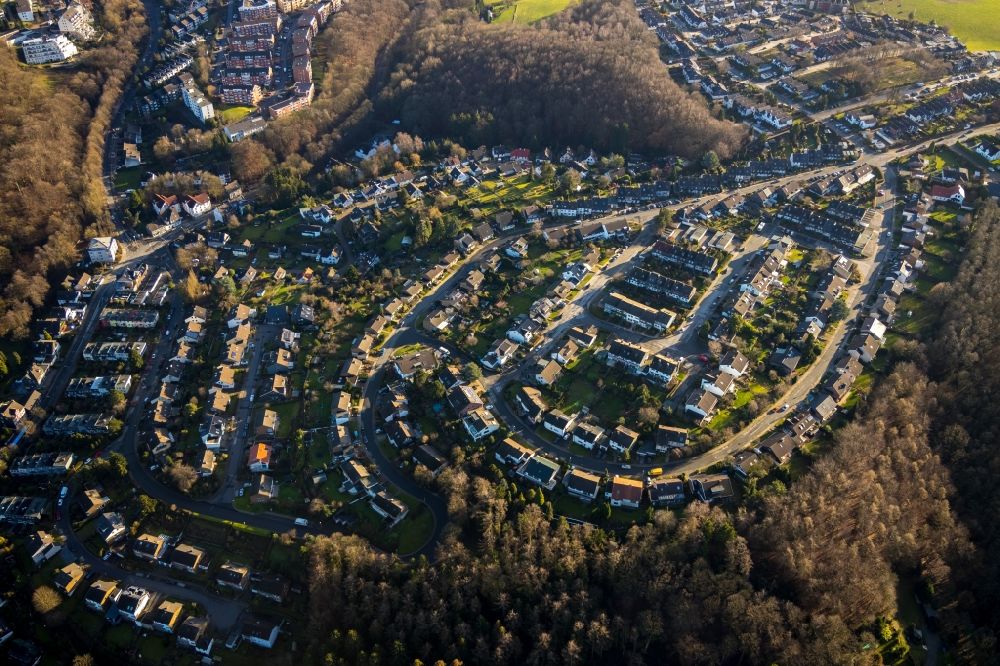 Aerial image Velbert - Outskirts residential in the district Neviges in Velbert in the state North Rhine-Westphalia, Germany