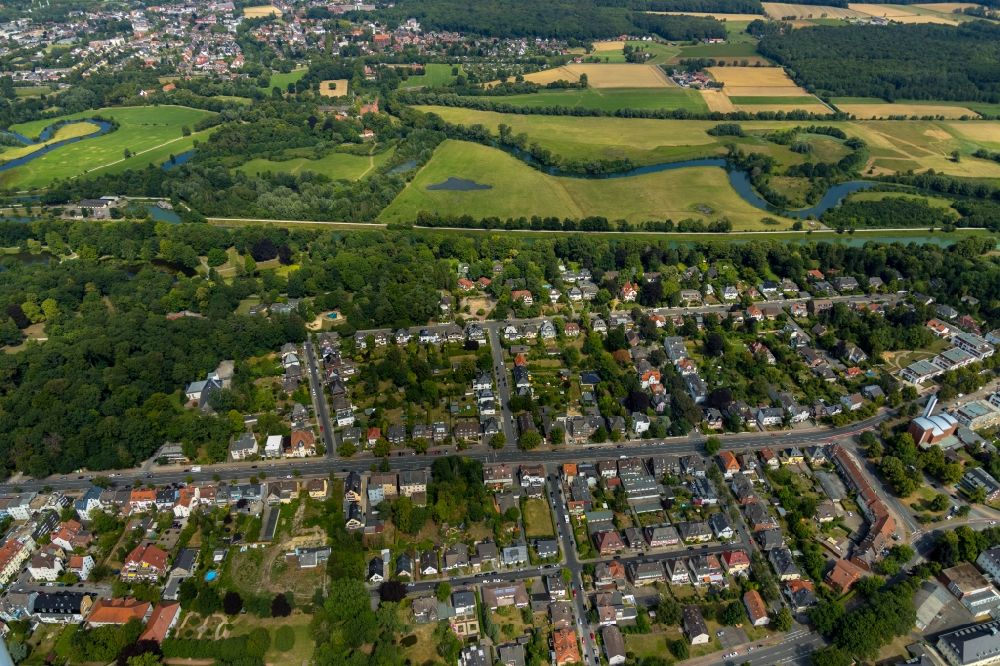Hamm from above - Outskirts residential in the district Norddinker in Hamm in the state North Rhine-Westphalia, Germany