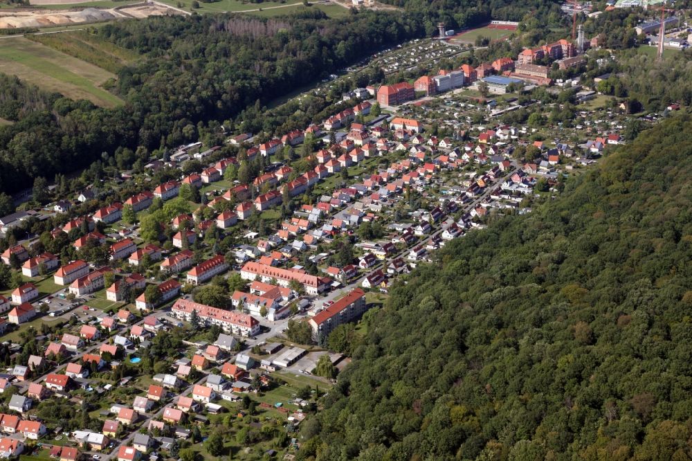 Aerial image Pirna - Outskirts residential in the district Suedvorstadt in former military barracks in Pirna in the state Saxony, Germany