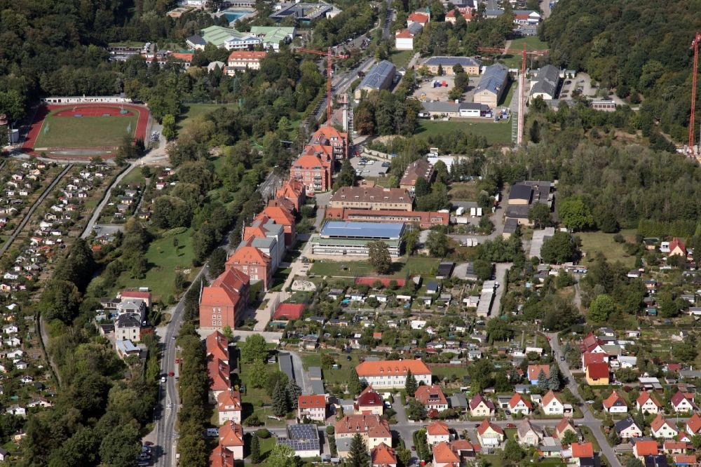 Pirna from above - Outskirts residential in the district Suedvorstadt in former military barracks in Pirna in the state Saxony, Germany