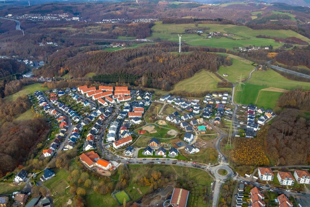 Aerial photograph Lüdenscheid - Outskirts residential in the district Vogelberg in Luedenscheid in the state North Rhine-Westphalia, Germany