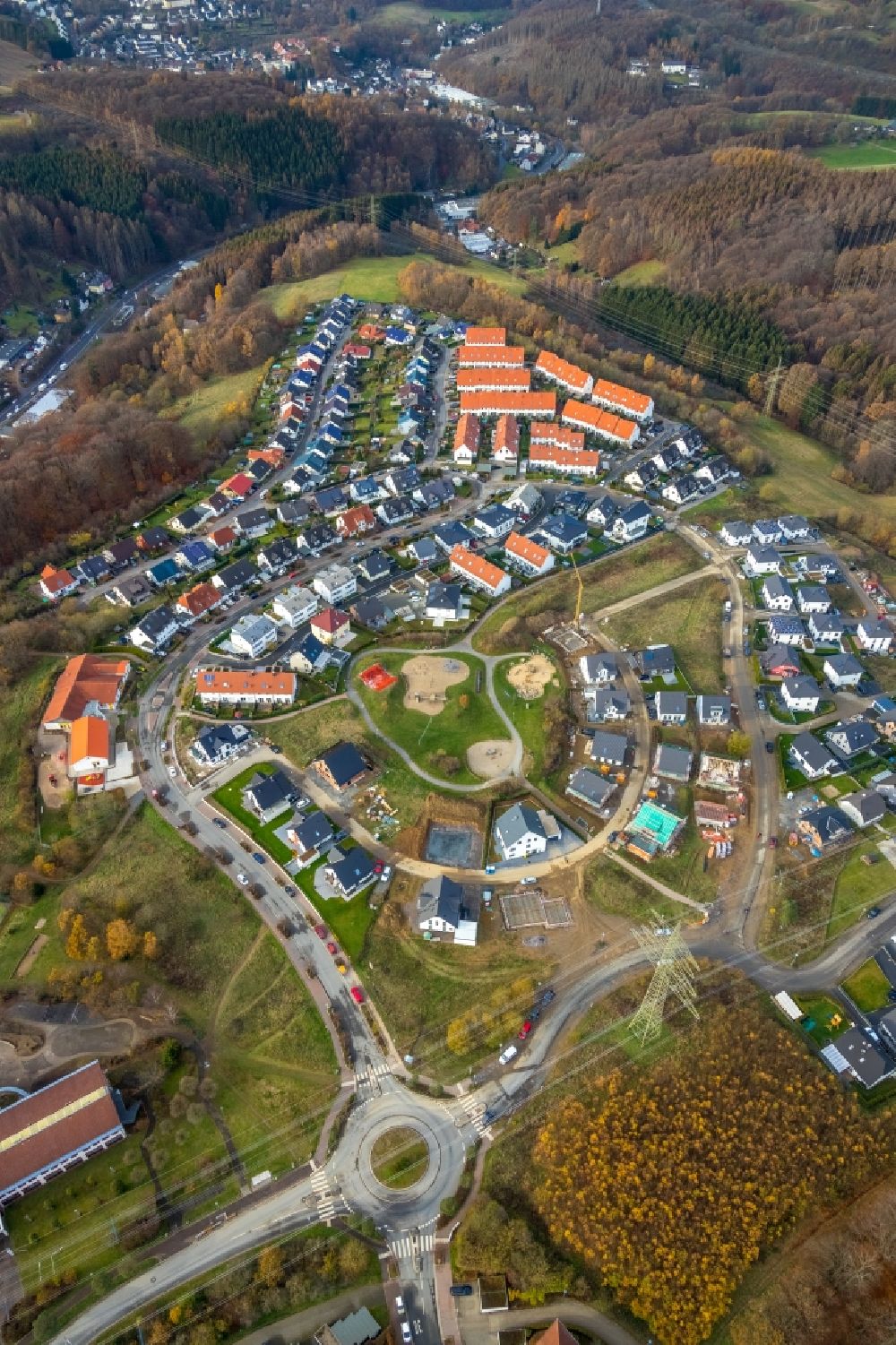 Lüdenscheid from above - Outskirts residential in the district Vogelberg in Luedenscheid in the state North Rhine-Westphalia, Germany